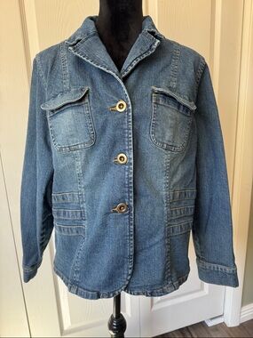 Coldwater Creek Women's Denim Button Jacket - Blue